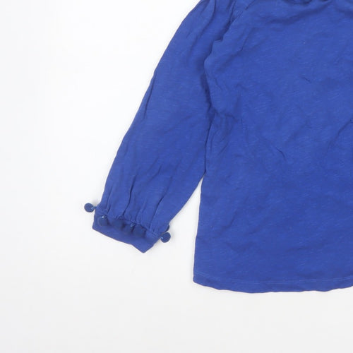 Boden Women Blue UK 6 Pom Pom Balloon Sleeve Jersey Blouse