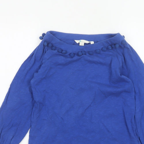 Boden Women Blue UK 6 Pom Pom Balloon Sleeve Jersey Blouse