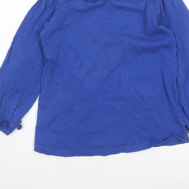 Boden Women Blue UK 6 Pom Pom Balloon Sleeve Jersey Blouse