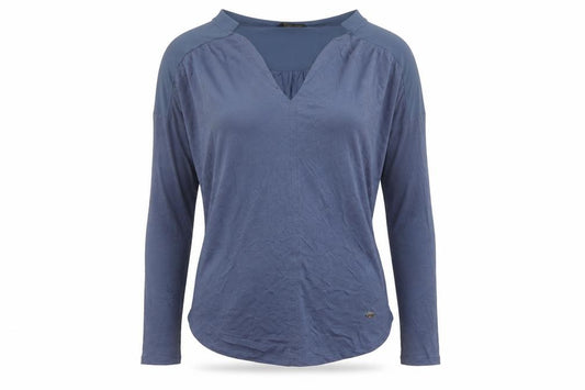 Massimo Dutti Women’s Blue UK 8 V-Neck Long Sleeve Puff Blouse