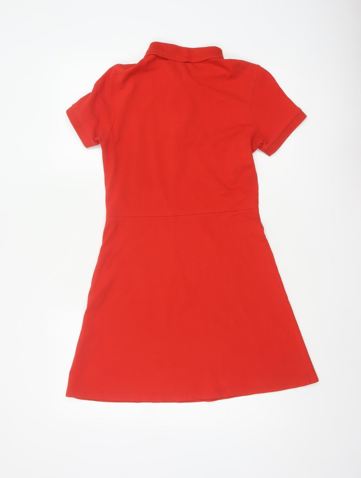 Monki Women Red XS Fit & Flare Polo Mini Dress Cotton Graphic Print