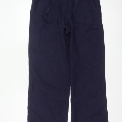 Next Parallel Women’s Blue Linen Wide-Leg Trousers UK 10 Regular