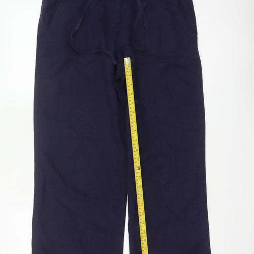 Next Parallel Women’s Blue Linen Wide-Leg Trousers UK 10 Regular
