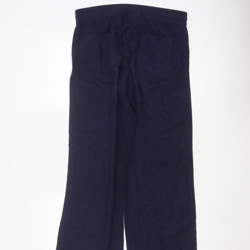 Next Parallel Women’s Blue Linen Wide-Leg Trousers UK 10 Regular