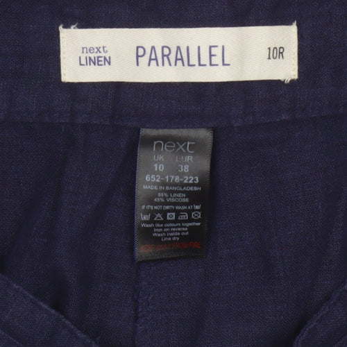 Next Parallel Women’s Blue Linen Wide-Leg Trousers UK 10 Regular