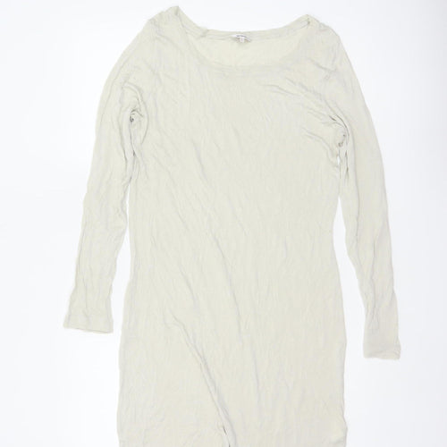 Sandwich Women Ivory L Knee Length Shift Jersey Long Sleeve Dress