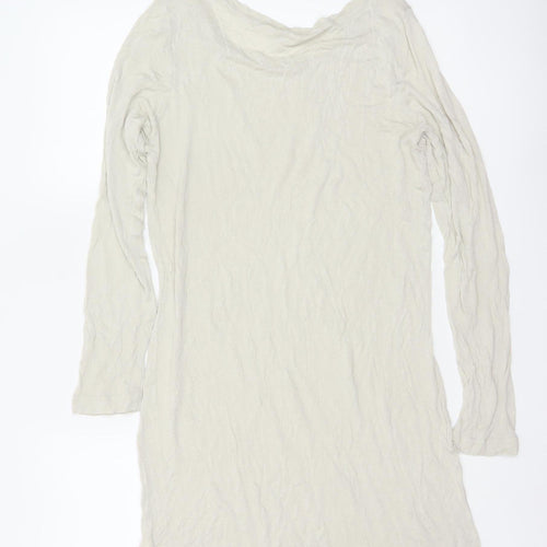 Sandwich Women Ivory L Knee Length Shift Jersey Long Sleeve Dress