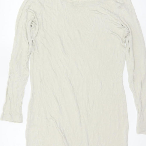Sandwich Women Ivory L Knee Length Shift Jersey Long Sleeve Dress