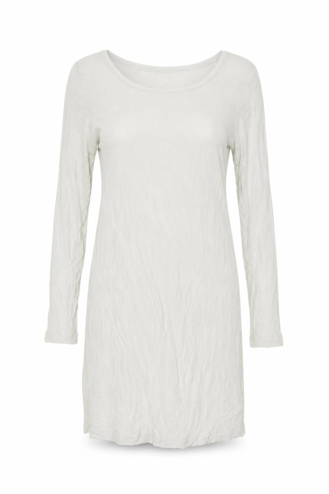 Sandwich Women Ivory L Knee Length Shift Jersey Long Sleeve Dress
