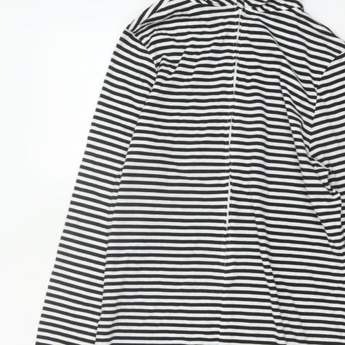 Pop England Women's Black Stripe UK 4 Shift Dress Roll Neck Cotton