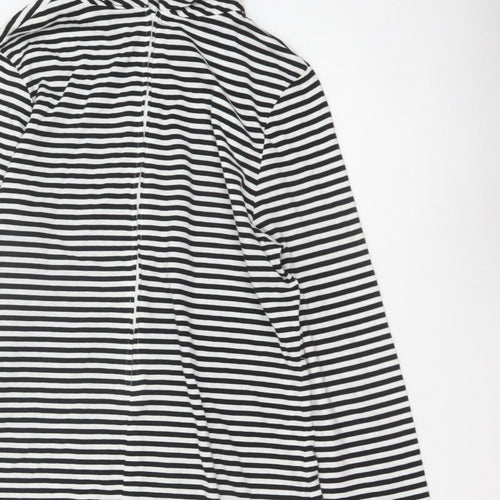 Pop England Women's Black Stripe UK 4 Shift Dress Roll Neck Cotton