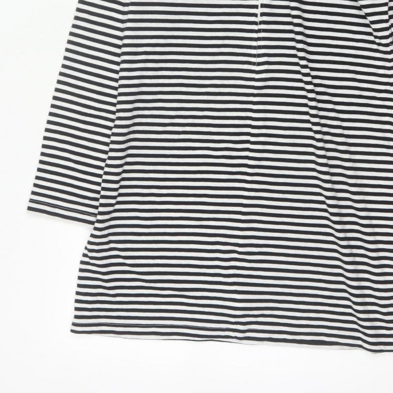 Pop England Women's Black Stripe UK 4 Shift Dress Roll Neck Cotton