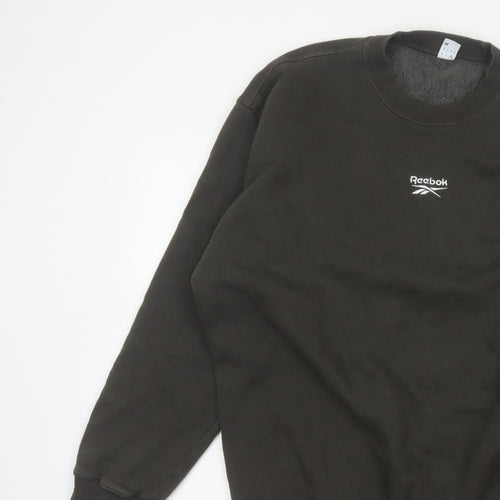 Reebok Men’s Black M Pullover Crew Neck Logo Sweatshirt
