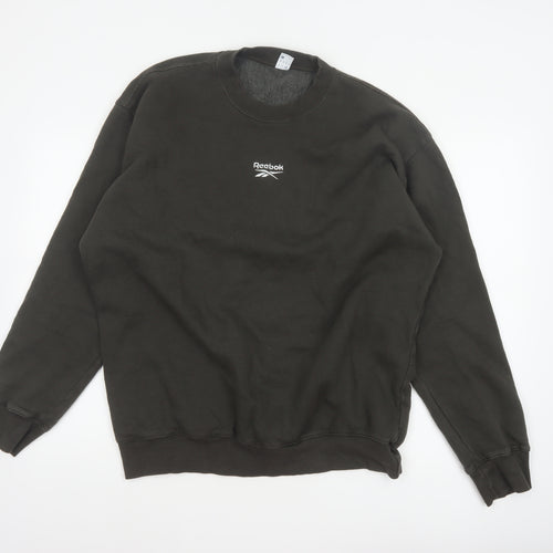 Reebok Men’s Black M Pullover Crew Neck Logo Sweatshirt