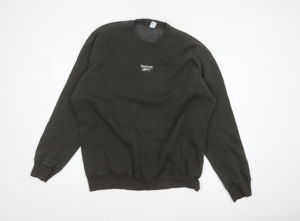 Reebok Men’s Black M Pullover Crew Neck Logo Sweatshirt