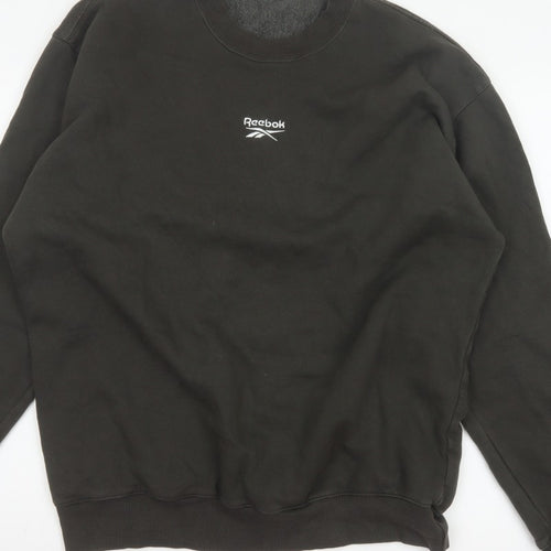Reebok Men’s Black M Pullover Crew Neck Logo Sweatshirt