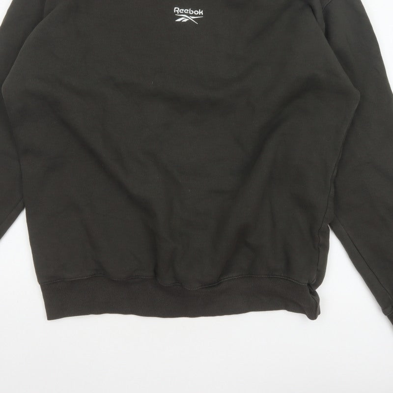 Reebok Men’s Black M Pullover Crew Neck Logo Sweatshirt
