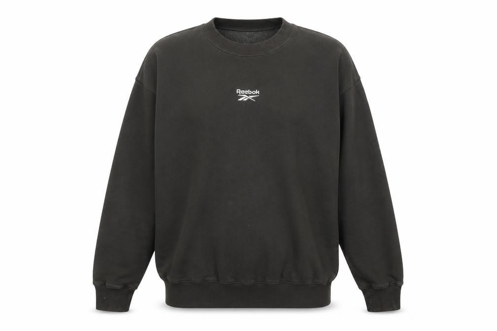 Reebok Men’s Black M Pullover Crew Neck Logo Sweatshirt