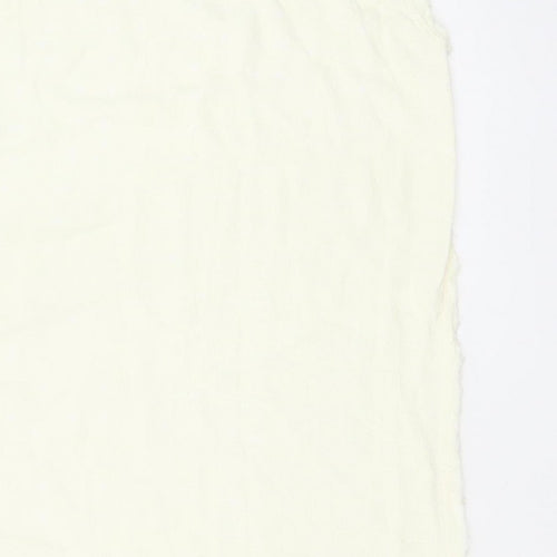 Zara Women Ivory XS Long Sheath Dress Sleeveless Frayed Trim