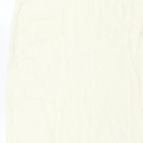 Zara Women Ivory XS Long Sheath Dress Sleeveless Frayed Trim