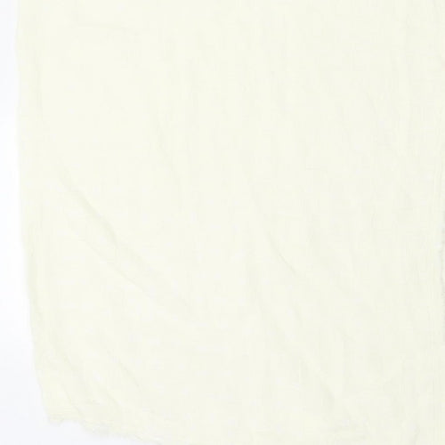 Zara Women Ivory XS Long Sheath Dress Sleeveless Frayed Trim