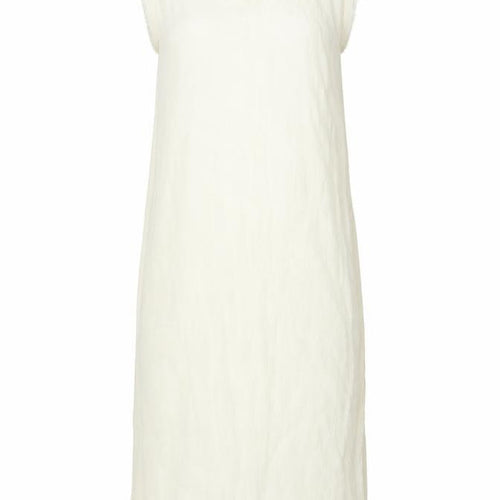 Zara Women Ivory XS Long Sheath Dress Sleeveless Frayed Trim