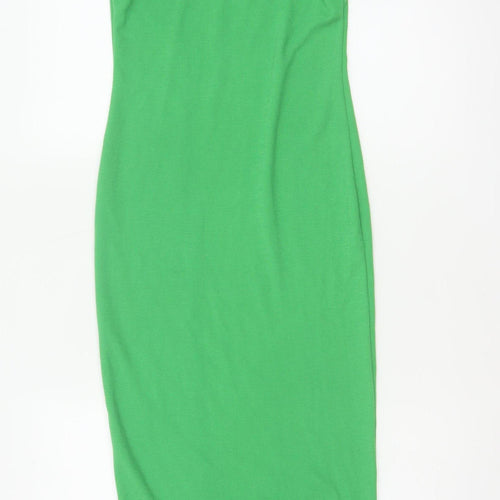 I Saw It First Women Green UK 6 Long Sleeveless Stretch Tank Dress