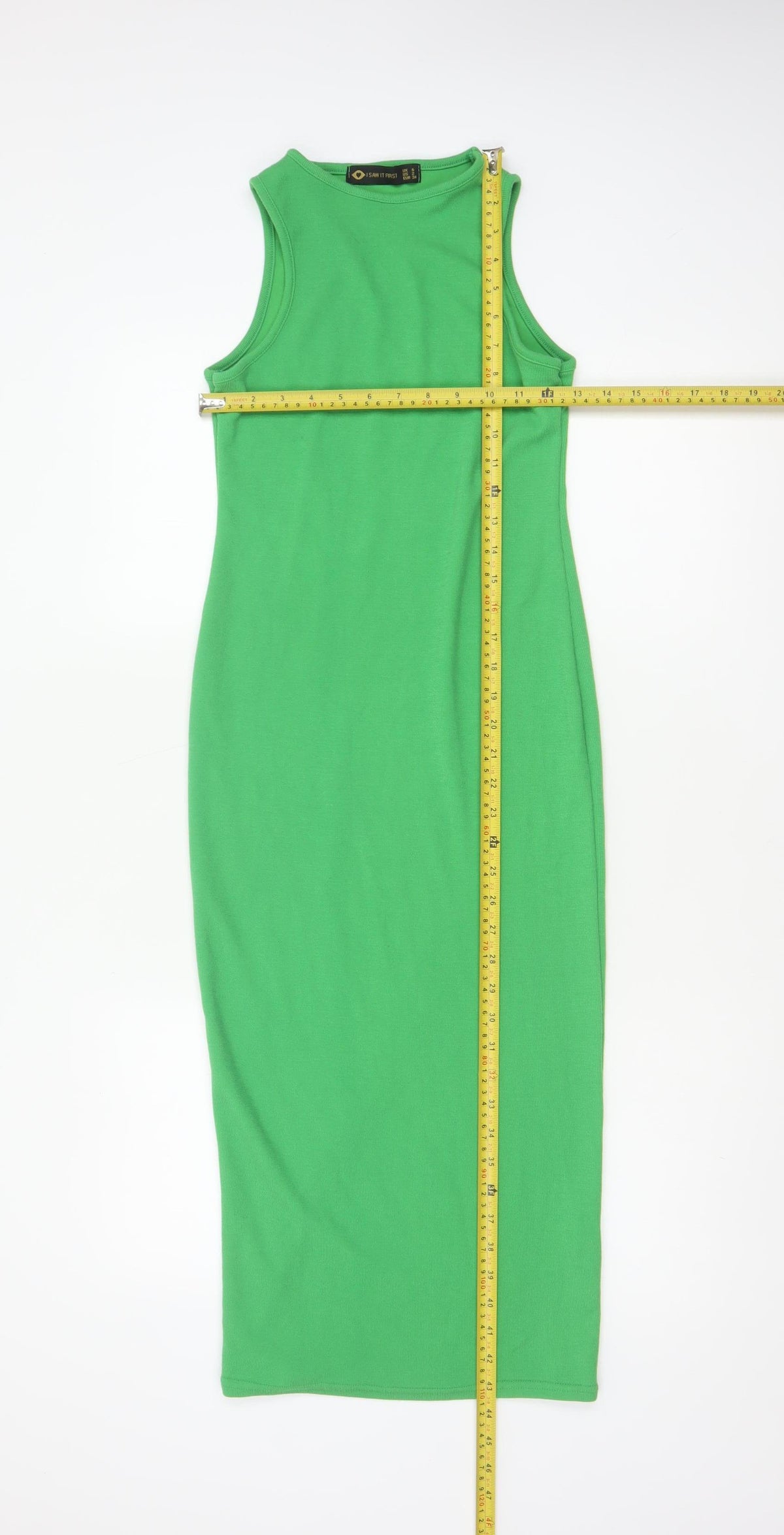 I Saw It First Women Green UK 6 Long Sleeveless Stretch Tank Dress