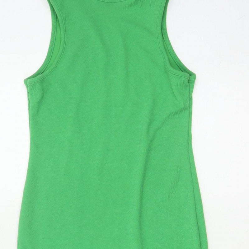 I Saw It First Women Green UK 6 Long Sleeveless Stretch Tank Dress