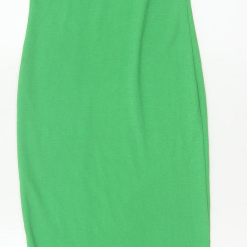 I Saw It First Women Green UK 6 Long Sleeveless Stretch Tank Dress