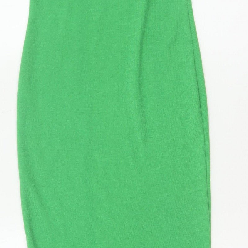 I Saw It First Women Green UK 6 Long Sleeveless Stretch Tank Dress
