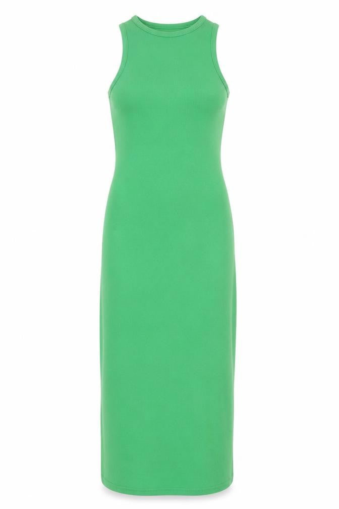 I Saw It First Women Green UK 6 Long Sleeveless Stretch Tank Dress