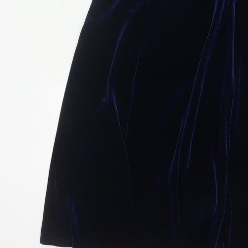Bm Women’s Blue Size 14 Velvet Sequin Mesh Jacket Dress Formal