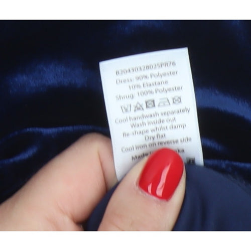 Bm Women’s Blue Size 14 Velvet Sequin Mesh Jacket Dress Formal