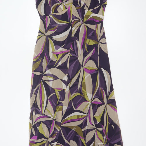 Windsmoor Women’s Purple Multicoloured UK 12 Silk Floral Maxi Dress