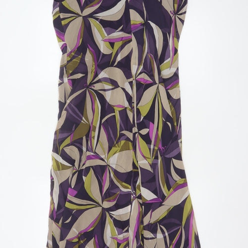 Windsmoor Women’s Purple Multicoloured UK 12 Silk Floral Maxi Dress