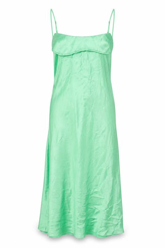 Zara Women Green UK 14 Satin Maxi Slip Dress Strappy Backless NWT