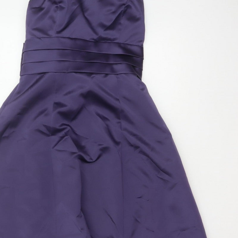 Eternity Bride Women’s Purple UK 8 Strapless A-Line Satin Party Dress