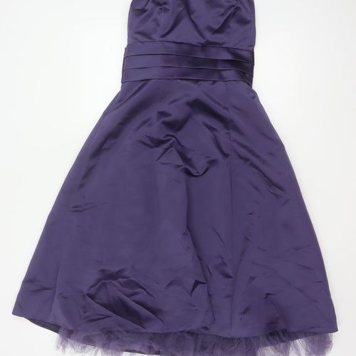 Eternity Bride Women’s Purple UK 8 Strapless A-Line Satin Party Dress