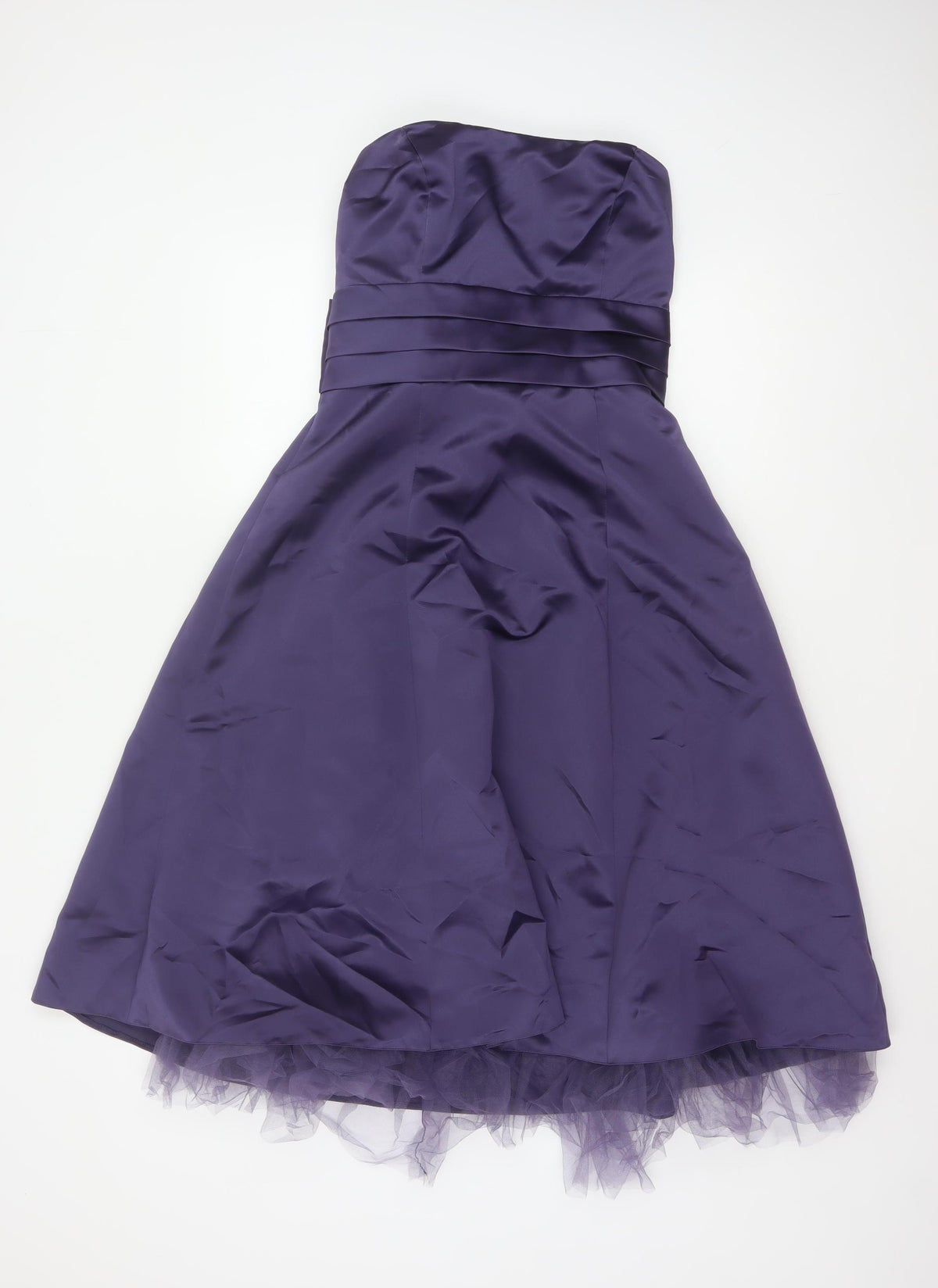Eternity Bride Women’s Purple UK 8 Strapless A-Line Satin Party Dress
