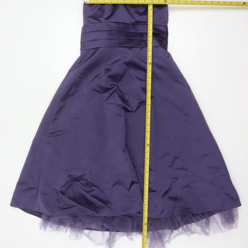 Eternity Bride Women’s Purple UK 8 Strapless A-Line Satin Party Dress