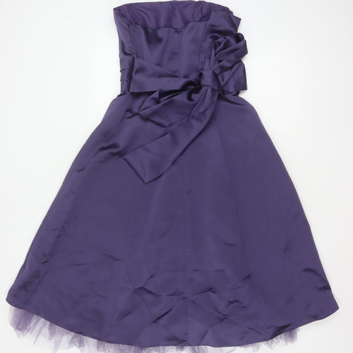 Eternity Bride Women’s Purple UK 8 Strapless A-Line Satin Party Dress