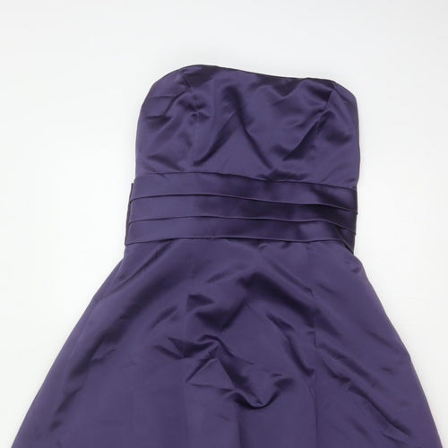 Eternity Bride Women’s Purple UK 8 Strapless A-Line Satin Party Dress