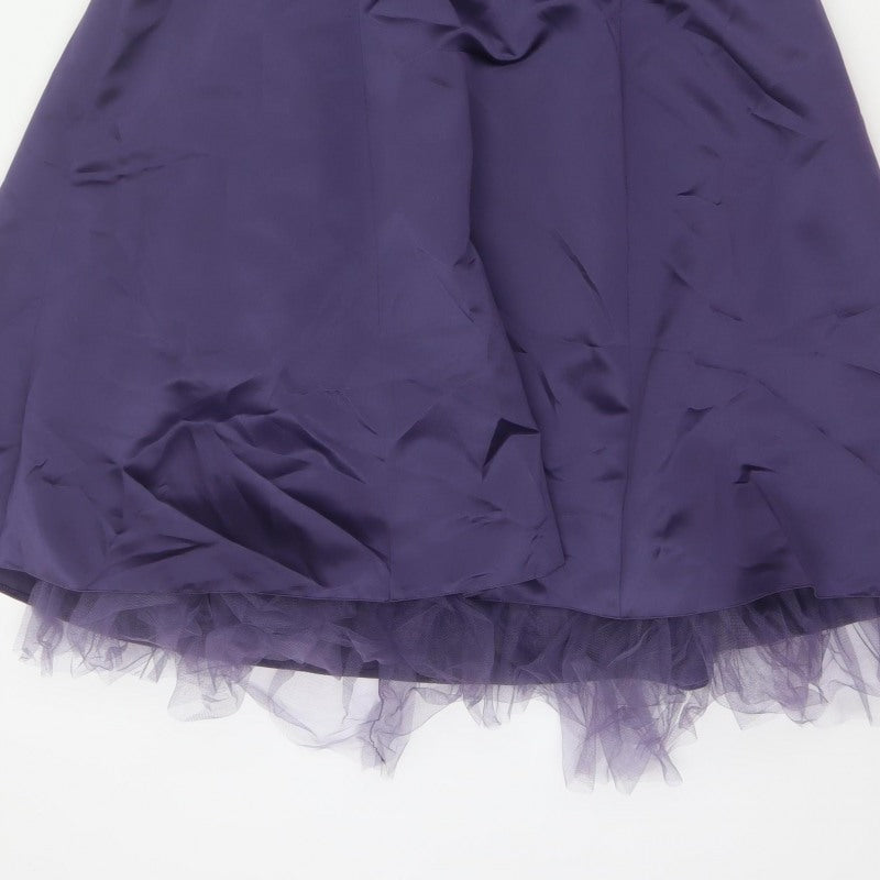 Eternity Bride Women’s Purple UK 8 Strapless A-Line Satin Party Dress