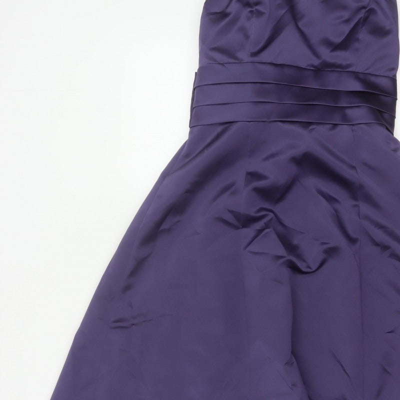 Eternity Bride Women’s Purple UK 8 Strapless A-Line Satin Party Dress