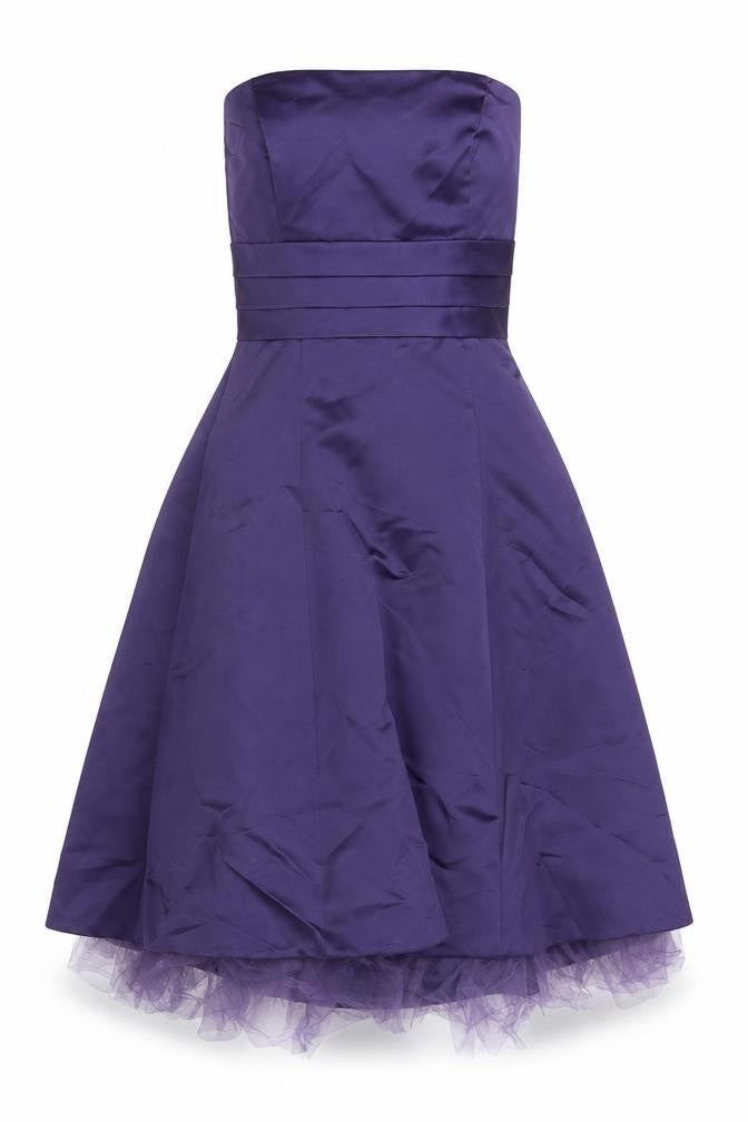Eternity Bride Women’s Purple UK 8 Strapless A-Line Satin Party Dress
