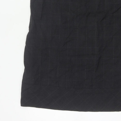 River Island Women Black UK 12 Sleeveless Wool Check Tunic Blouse