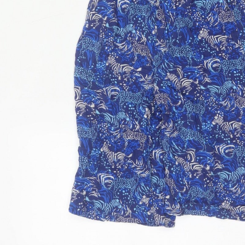 Monsoon Girls Blue 5-6 Years Animal Print Off Shoulder Wide Leg Jumpsuit