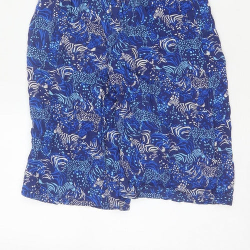 Monsoon Girls Blue 5-6 Years Animal Print Off Shoulder Wide Leg Jumpsuit