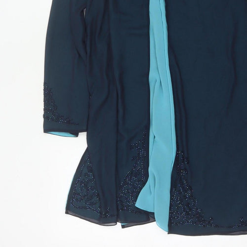 Windsmoor Women’s Blue Beaded Chiffon Jacket Size 10 Formal